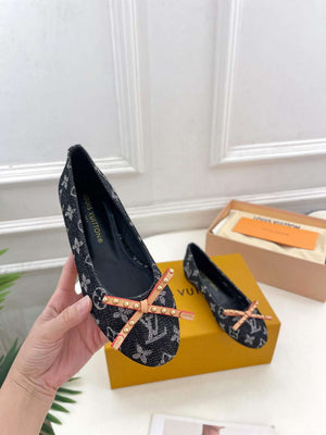 LV 1ACK97 Louis Vuitton Nina Flat Ballerina L66386 - US 4=Euro 35 - View 4