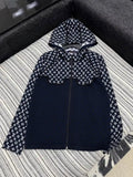 LV 1AI789 Louis Vuitton Women Monogram Jacquard Knit Hoodie cardigan L55803