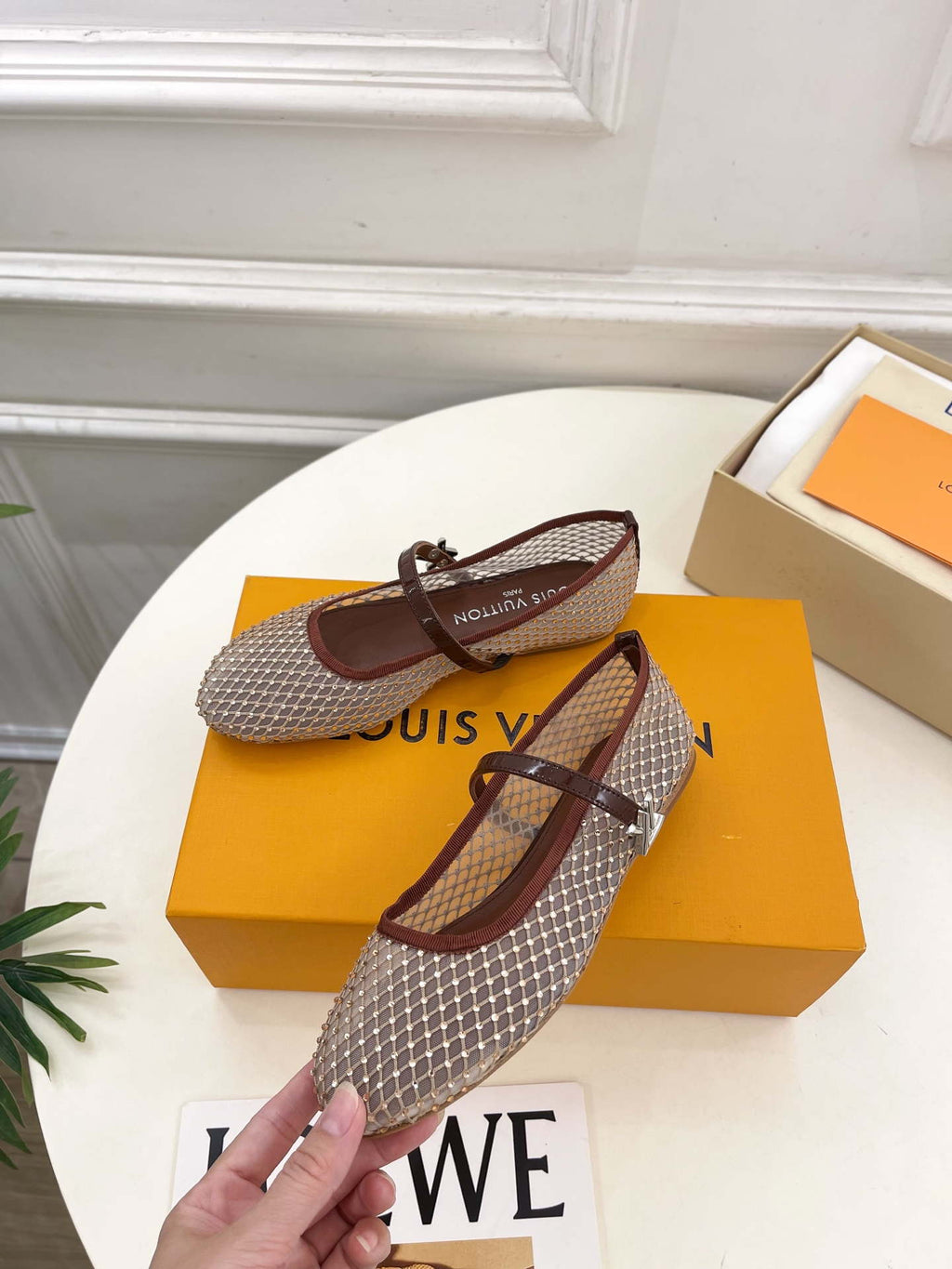 LV 1AGZ15 Louis Vuitton Romy Flat Ballerina Shoes L66205
