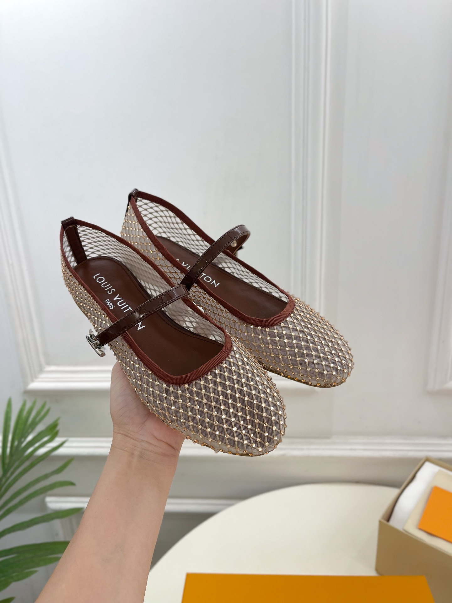 LV 1AGZ15 Louis Vuitton Romy Flat Ballerina Shoes L66205