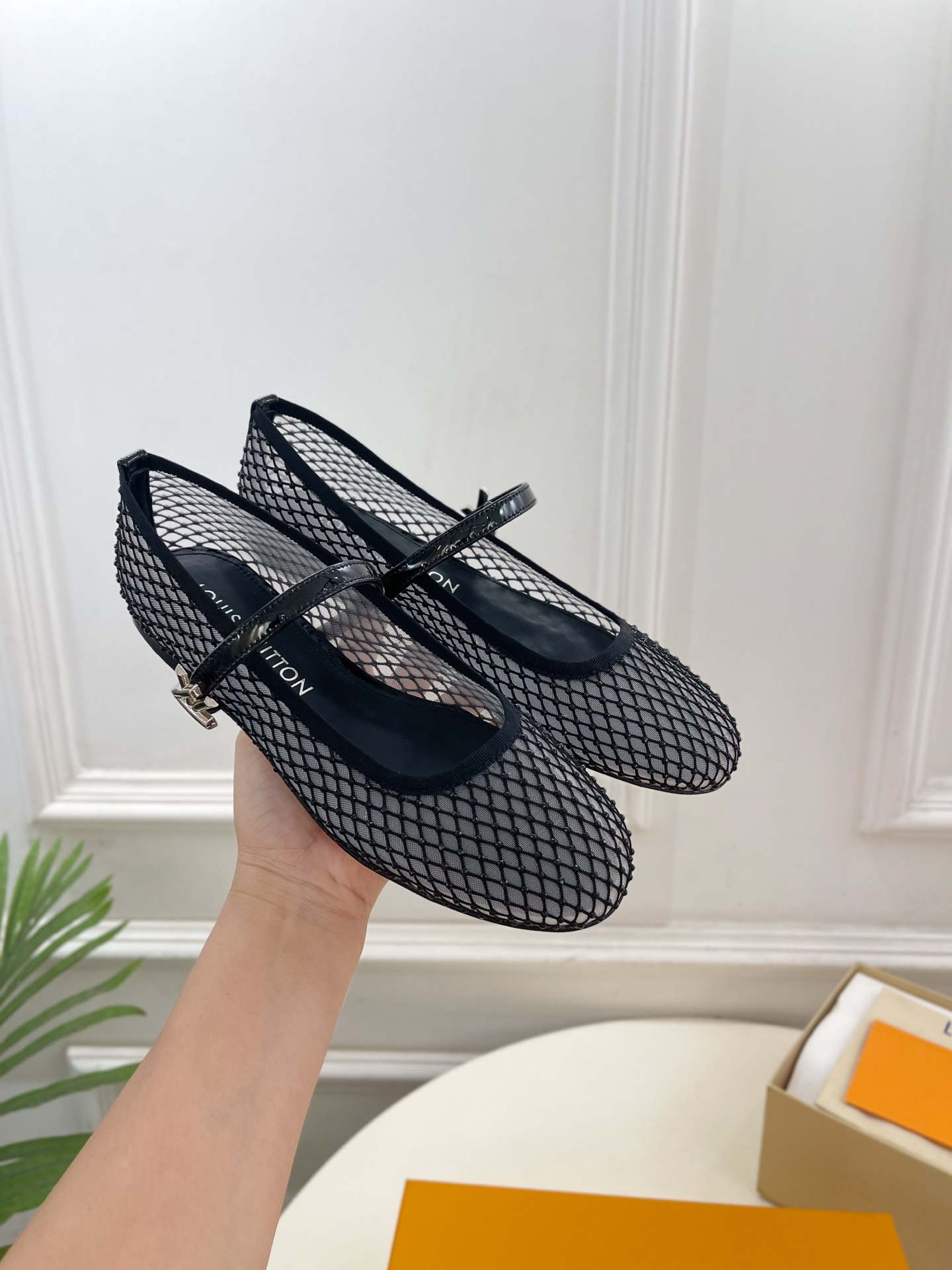 LV 1AGZ15 Louis Vuitton Romy Flat Ballerina Shoes L66207
