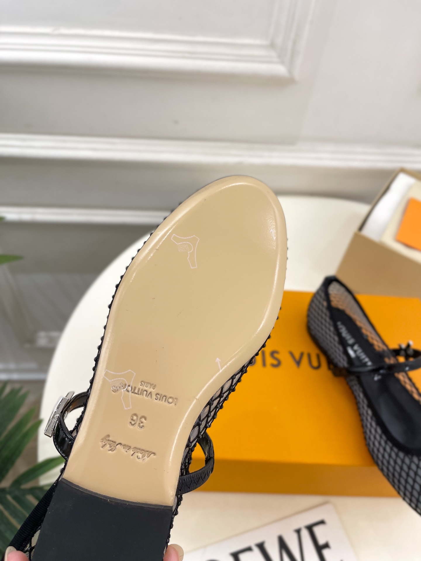 LV 1AGZ15 Louis Vuitton Romy Flat Ballerina Shoes L66207
