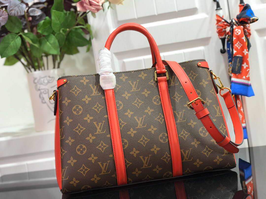 LV M44898 Louis Vuitton Soufflot MM Bag M44817 Monogram Canvas Red - luxibagsmall