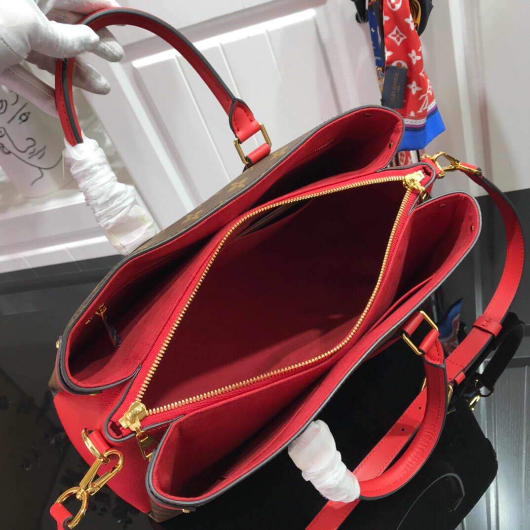 LV M44898 Louis Vuitton Soufflot MM Bag M44817 Monogram Canvas Red - luxibagsmall