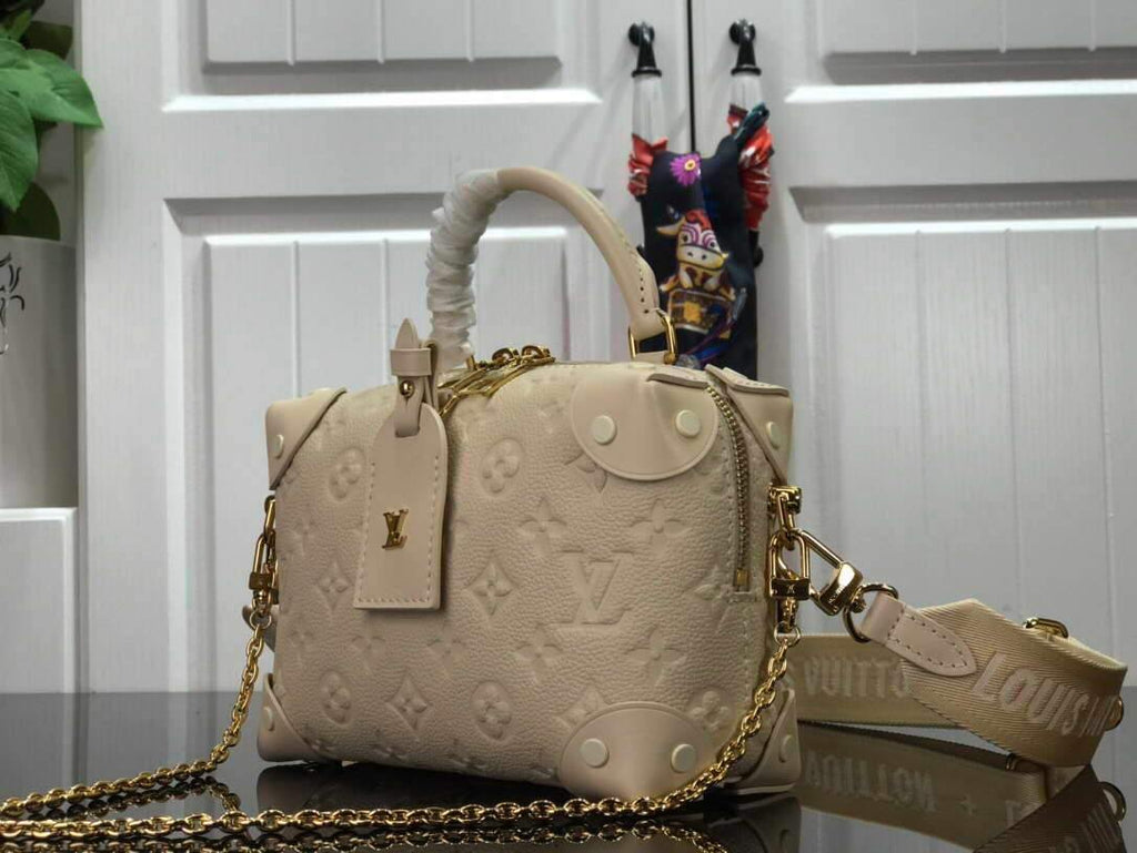LV M45394 Louis Vuitton Petite Malle Souple Bag M45393 Leather Cream - luxibagsmall