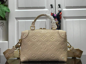 LV M45394 Louis Vuitton Petite Malle Souple Bag M45393 Leather Cream - luxibagsmall