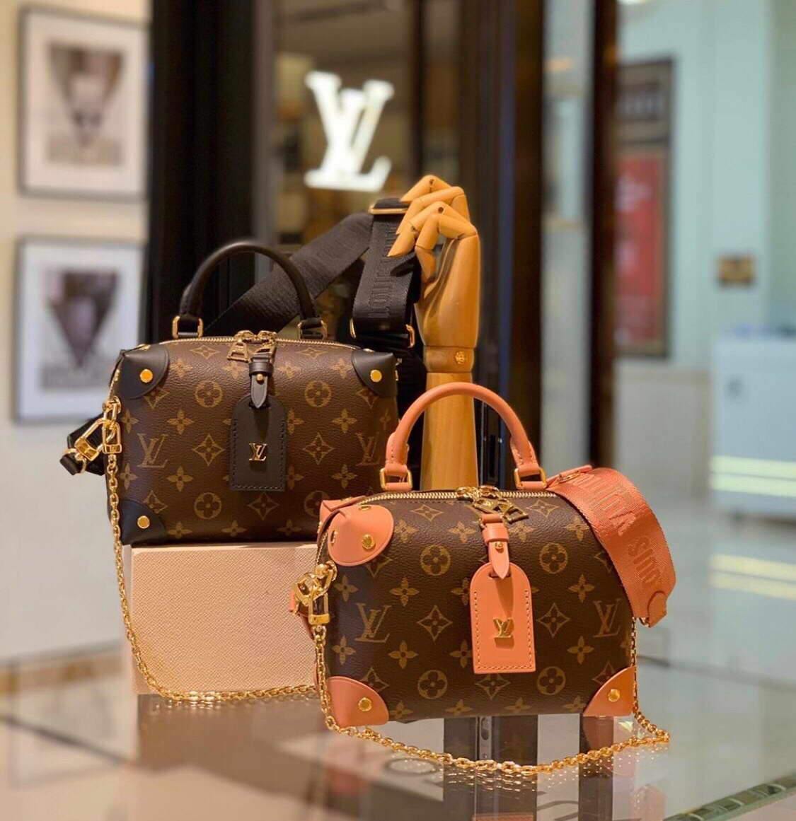 LV M45531 Louis Vuitton Petite Malle Souple Bag M45571 Monogram Pink - luxibagsmall
