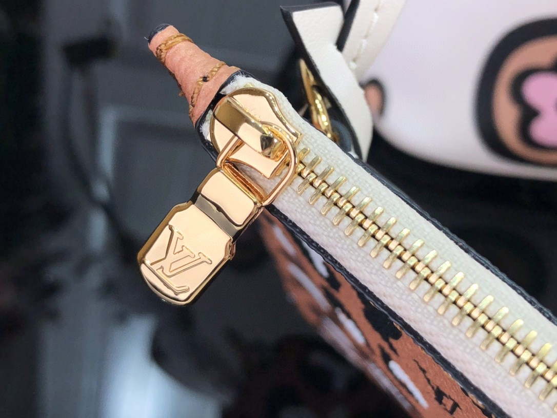 LV M45819 Louis Vuitton Neverfull MM Monogram Bag M45818 Creme - Default Title - View 5