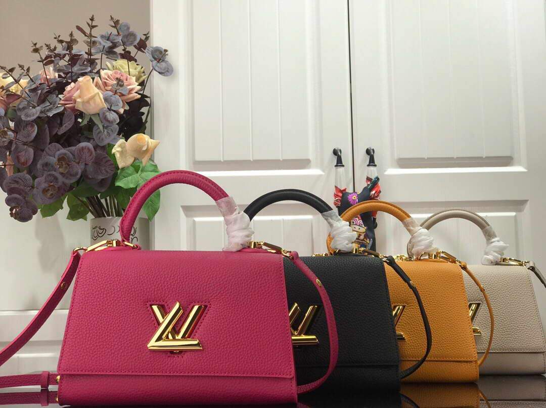 LV M57093 Louis Vuitton Twist one Handle PM M57214 Taurillon Leather Black - luxibagsmall