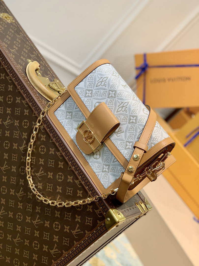 LV M59483 Louis Vuitton Dauphine MM Bag Monogram White - Default Title - View 1