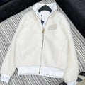 LV Coat Louis Vuitton Women Lambswool zipper Jacket L55800