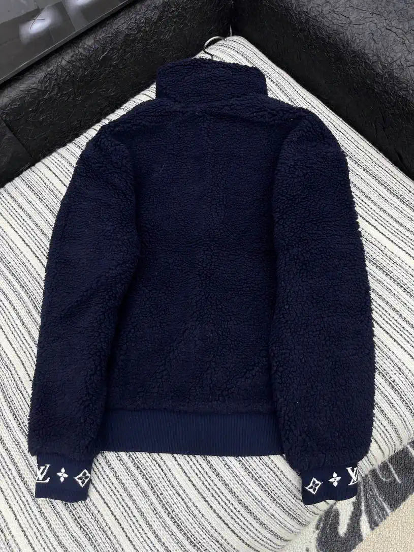 LV Coat Louis Vuitton Women Lambswool zipper Jacket L55801