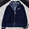 LV Coat Louis Vuitton Women Lambswool zipper Jacket L55801