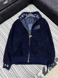 LV Coat Louis Vuitton Women Lambswool zipper Jacket L55801