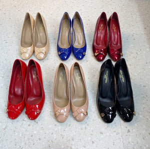 LV Loafers Designer Louis Vuitton Round Toe High Heels 81098 Wine Red - luxibagsmall