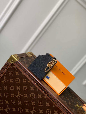 LV M01478 Louis Vuitton LV Chocolate Bar Figurine Key Holder and Bag Charm Black Leather - Default Title - View 1