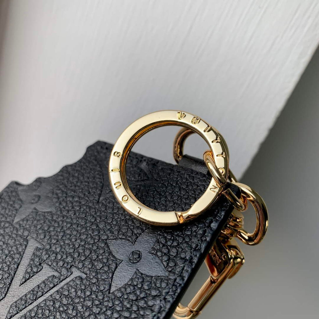 LV M01478 Louis Vuitton LV Chocolate Bar Figurine Key Holder and Bag Charm Black Leather