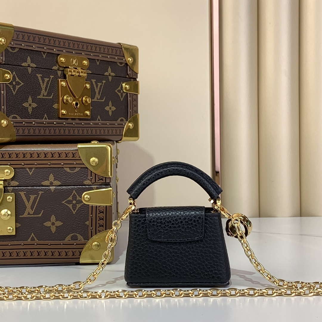 LV M02132 Louis Vuitton Capucines Micro Bag Black - Default Title - View 3