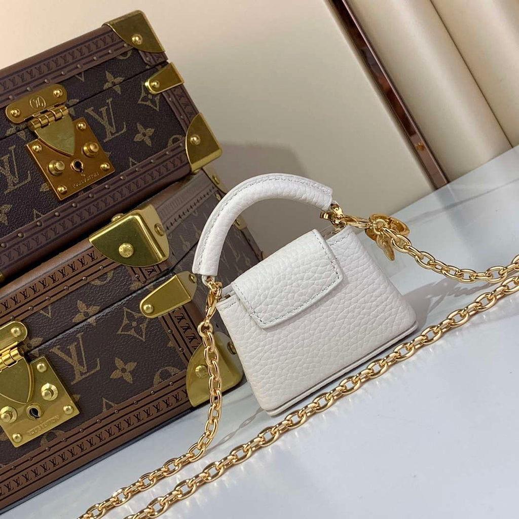 LV M02132 Louis Vuitton Capucines Micro Bag White