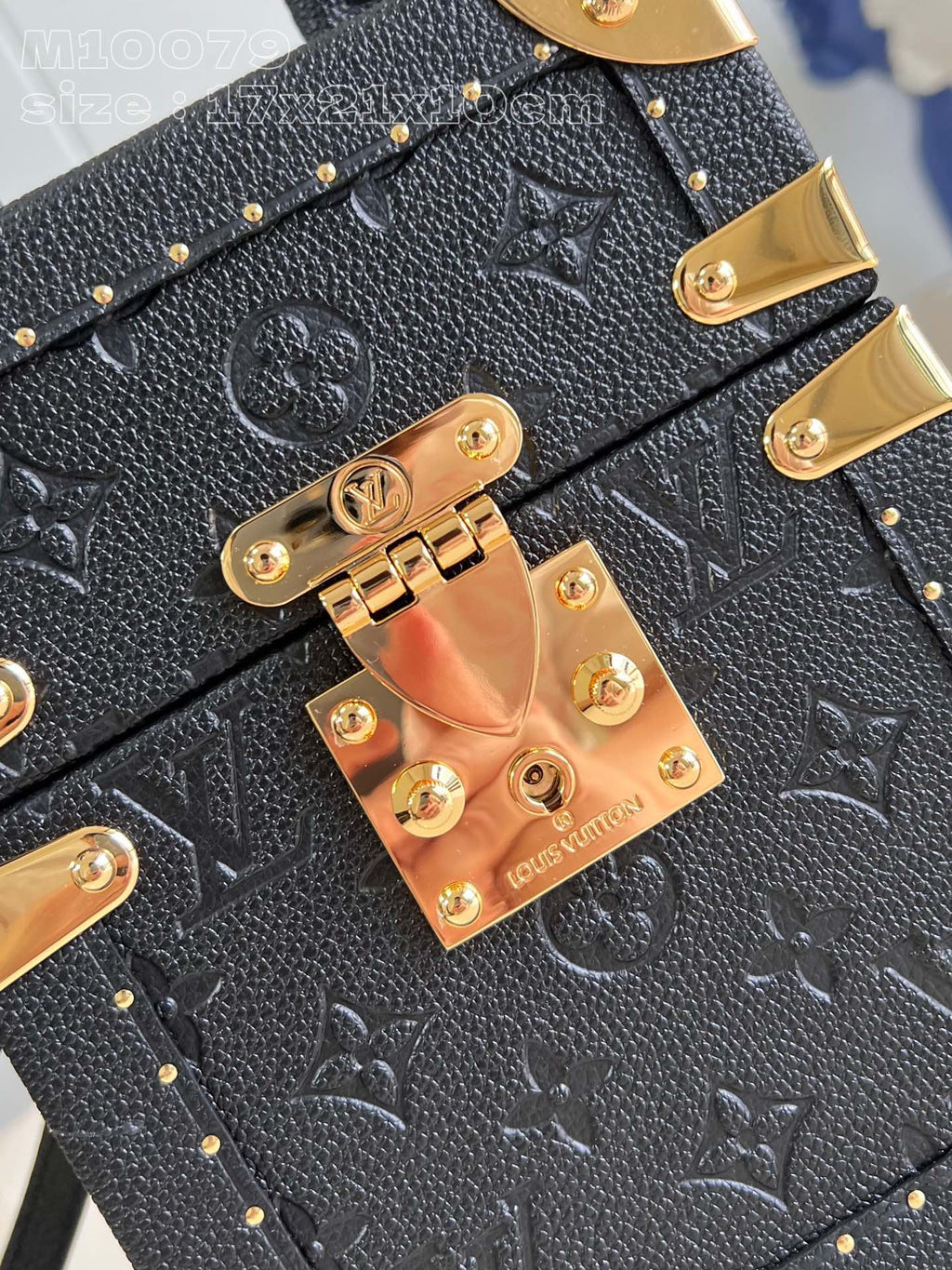 LV M10079 Louis Vuitton Camera Box Handbag Black Monogram Empreinte Leather