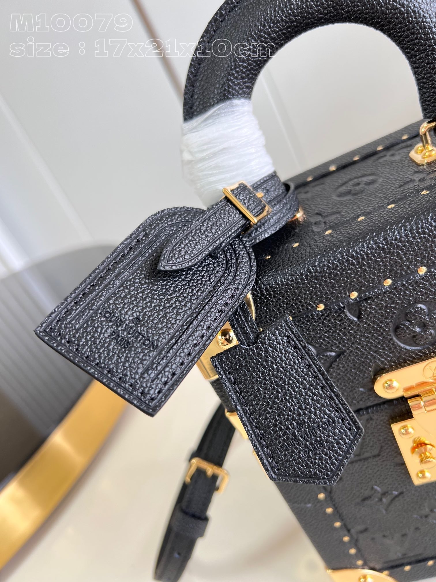 LV M10079 Louis Vuitton Camera Box Handbag Black Monogram Empreinte Leather