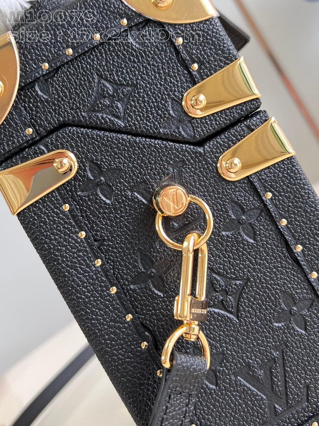 LV M10079 Louis Vuitton Camera Box Handbag Black Monogram Empreinte Leather