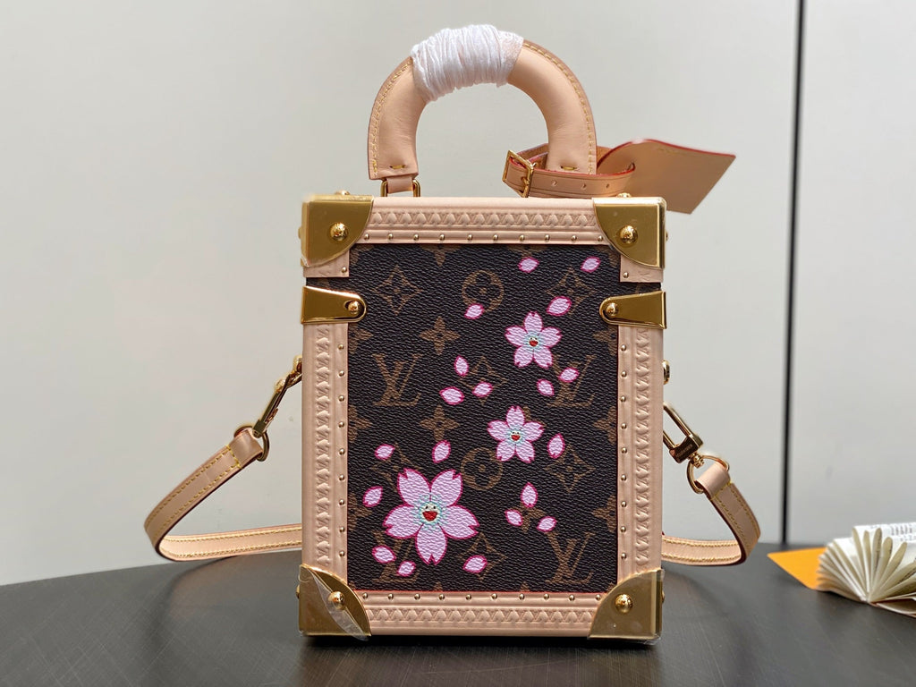 LV M10079 Louis Vuitton Camera Box Handbag Monogram Canvas Pink