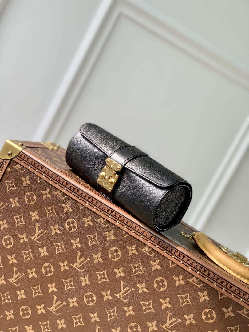 LV M10145 Louis Vuitton Etui Bijoux Jewellery Case Black Leather