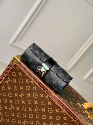 LV M10145 Louis Vuitton Etui Bijoux Jewellery Case Black Monogram coated canvas - Default Title - View 1