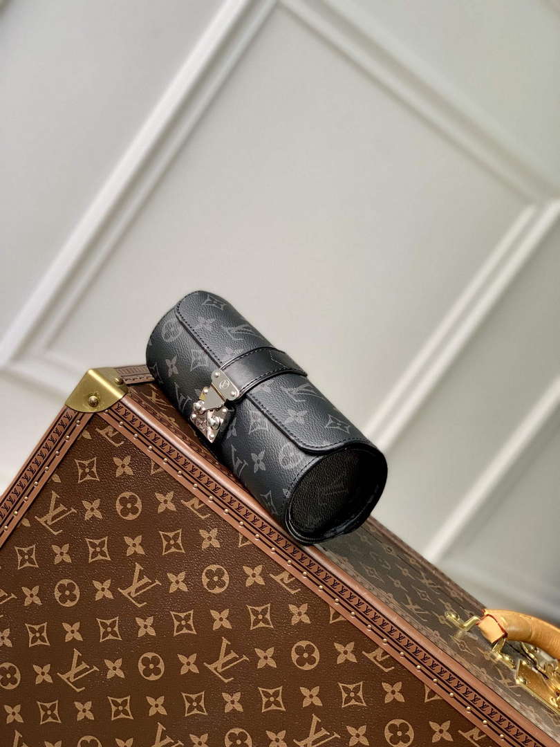 LV M10145 Louis Vuitton Etui Bijoux Jewellery Case Black Monogram coated canvas
