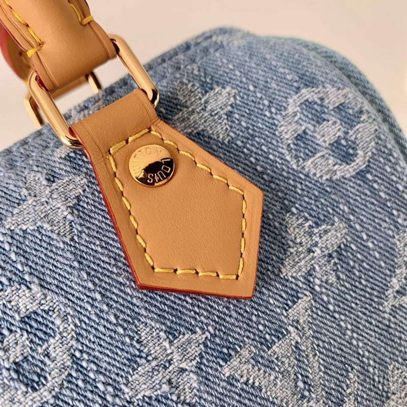 LV M11212 Louis Vuitton Nano Speedy Bag Sky Blue Monogram denim