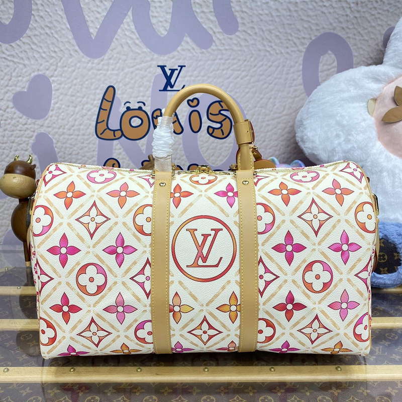 LV M11251 Louis Vuitton Keepall Bandouliere 45 Bag Coral