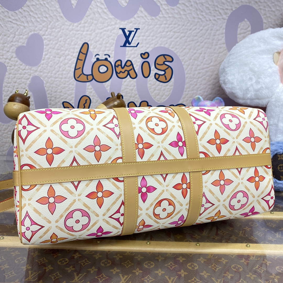 LV M11251 Louis Vuitton Keepall Bandouliere 45 Bag Coral