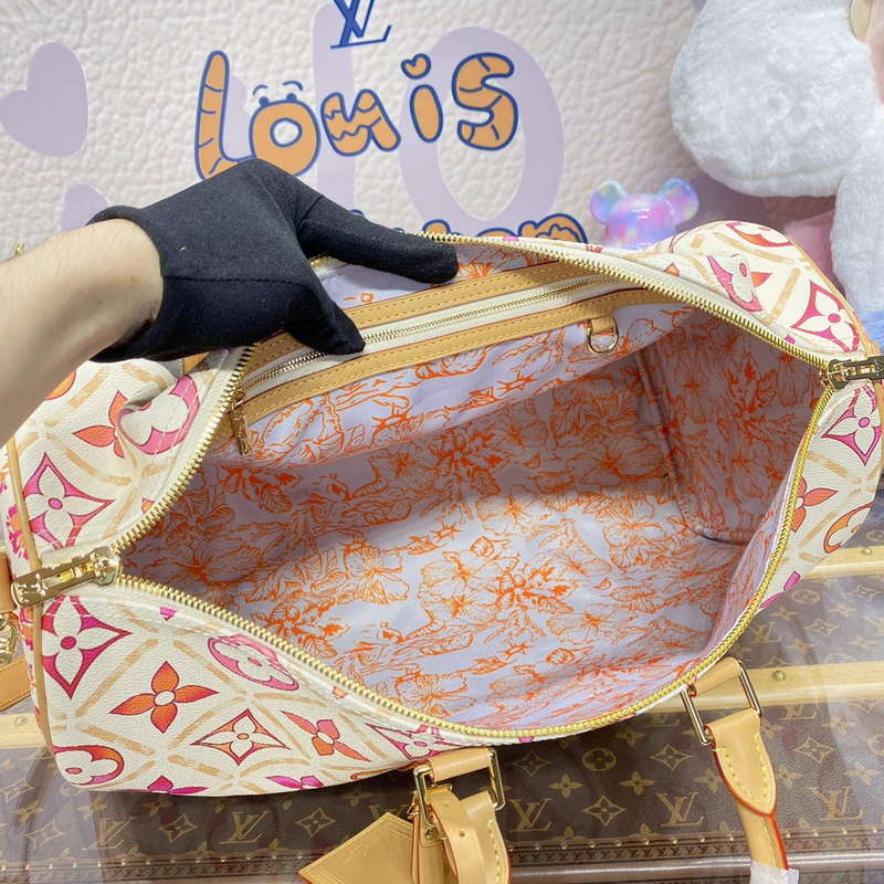 LV M11251 Louis Vuitton Keepall Bandouliere 45 Bag Coral