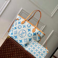 LV M11263 Louis Vuitton Neverfull MM Tote Bag Lagoon Blue - Default Title - View 1