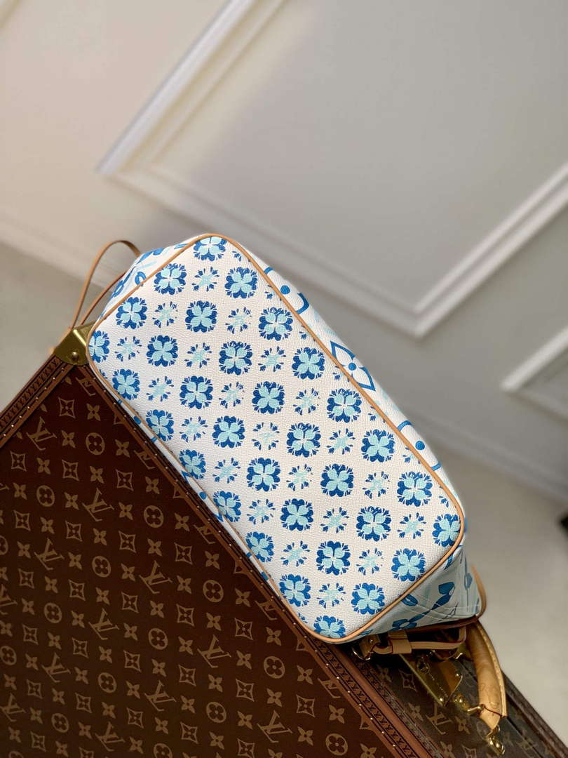 LV M11263 Louis Vuitton Neverfull MM Tote Bag Lagoon Blue