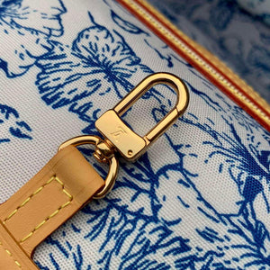 LV M11263 Louis Vuitton Neverfull MM Tote Bag Lagoon Blue - Default Title - View 7