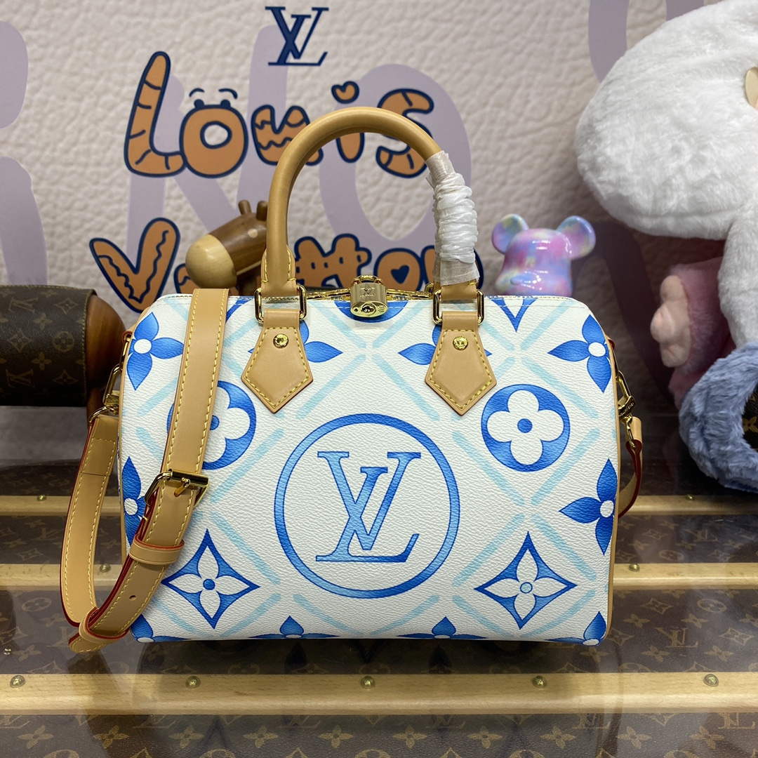 LV M11264 Louis Vuitton Speedy Bandouliere 25 Bag Lagoon Blue - Default Title - View 1