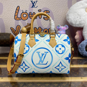 LV M11264 Louis Vuitton Speedy Bandouliere 25 Bag Lagoon Blue - Default Title - View 1