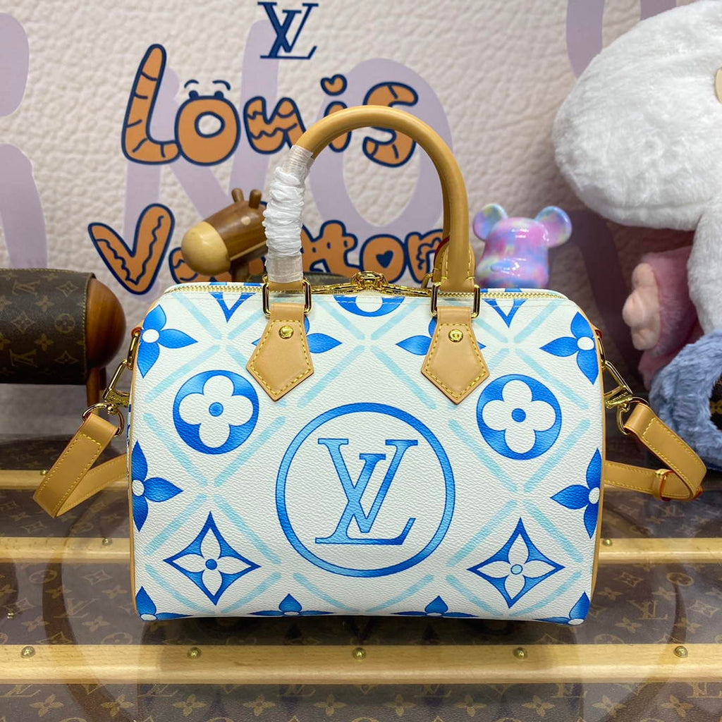 LV M11264 Louis Vuitton Speedy Bandouliere 25 Bag Lagoon Blue