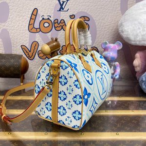 LV M11264 Louis Vuitton Speedy Bandouliere 25 Bag Lagoon Blue - Default Title - View 3
