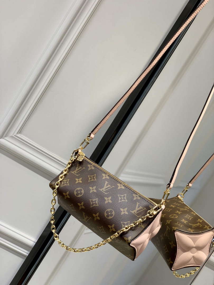 LV M11303 Louis Vuitton Bloom Pouch Bag Rose Jasmin Pink