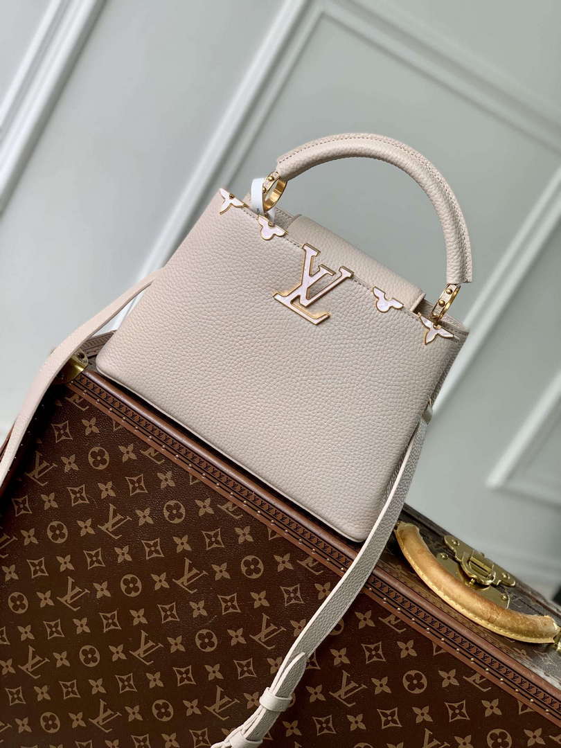 LV M11341 Louis Vuitton Capucines BB Bag Galet Gray - Default Title - View 1