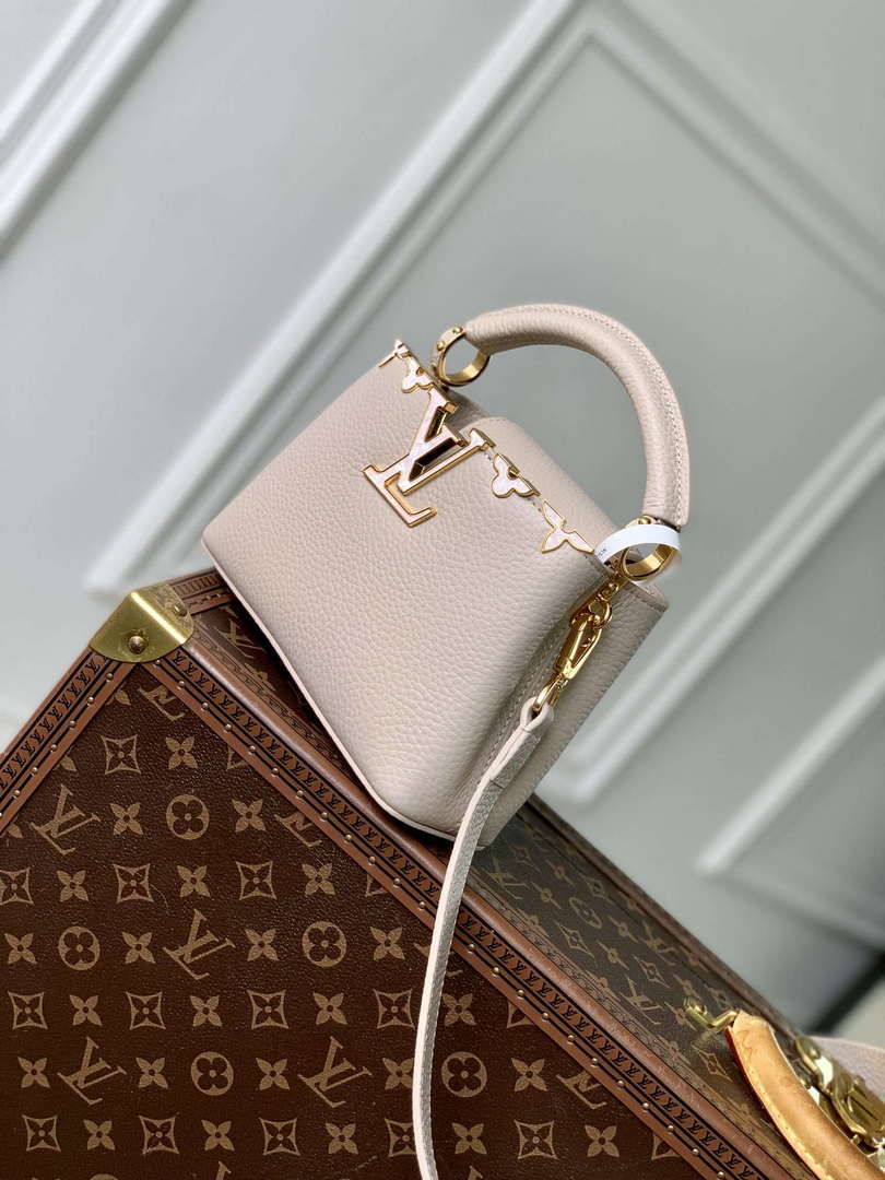 LV M11341 Louis Vuitton Capucines Mini Bag Galet Gray