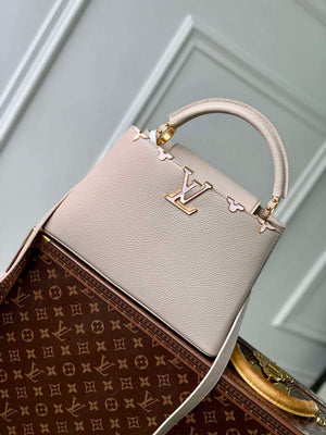 LV M11341 Louis Vuitton Capucines MM Handbag Galet Gray - Default Title - View 1