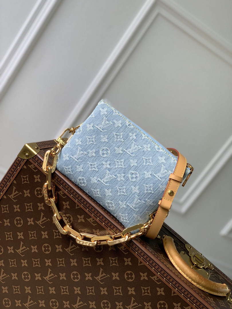 LV M11401 Louis Vuitton Coussin BB Handbag Sky Blue Denim - Default Title - View 1