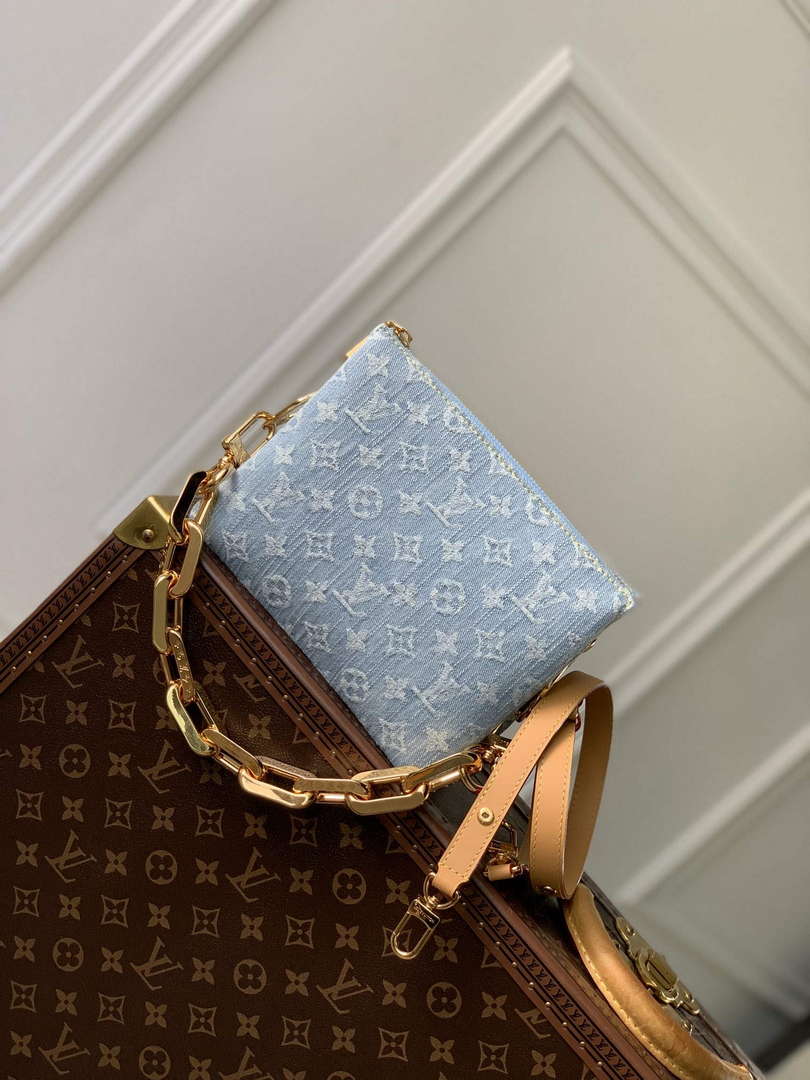 LV M11401 Louis Vuitton Coussin BB Handbag Sky Blue Denim - Default Title - View 3