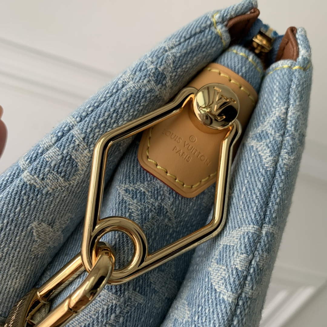 LV M11401 Louis Vuitton Coussin BB Handbag Sky Blue Denim - Default Title - View 5