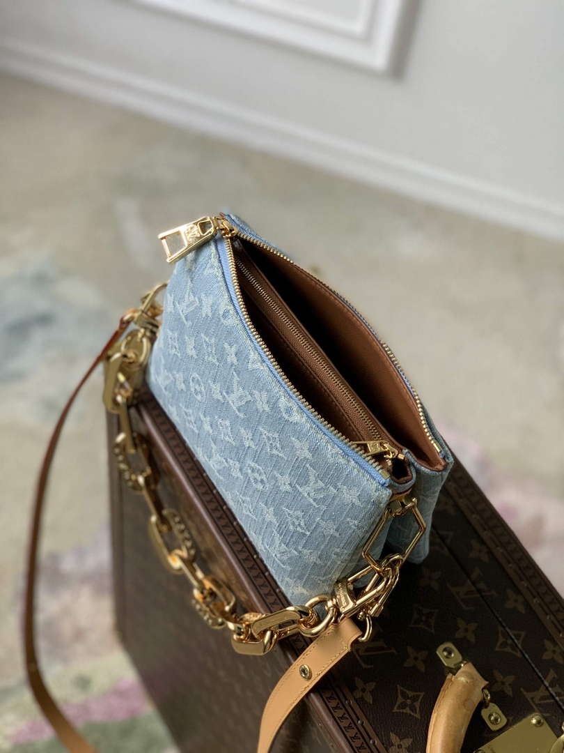 LV M11401 Louis Vuitton Coussin BB Handbag Sky Blue Denim - Default Title - View 9
