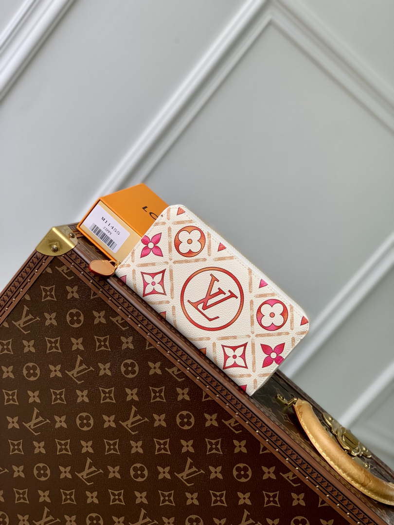 LV M11455 Louis Vuitton LV By The Pool Zippy Wallet Coral